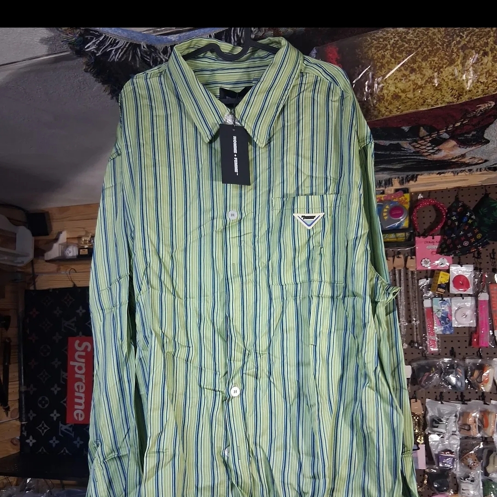 Homme Femme Green and Blue Stripe 2xl